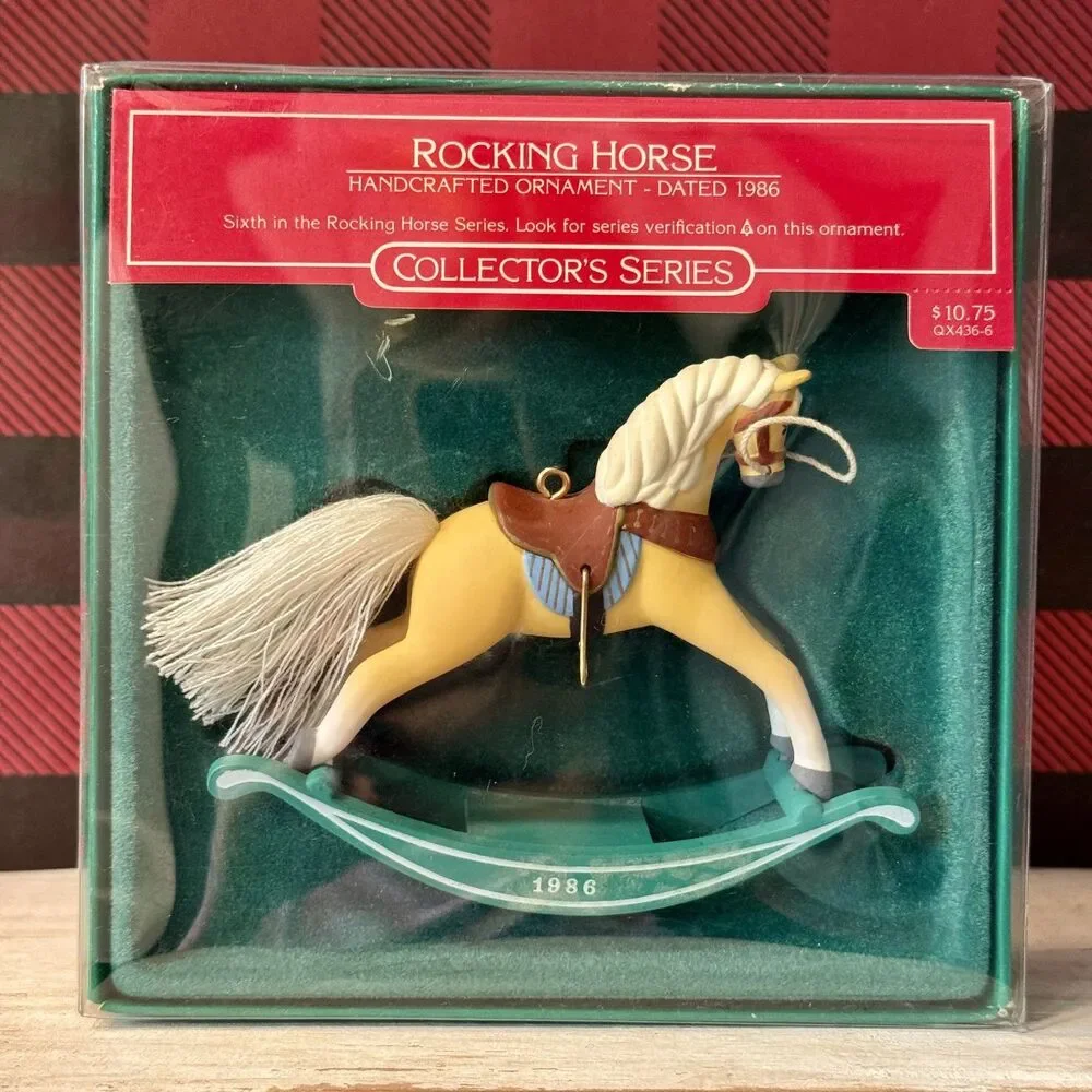 1986 Hallmark Rocking Horse #6 Collectors Series Vintage Christmas Ornament
